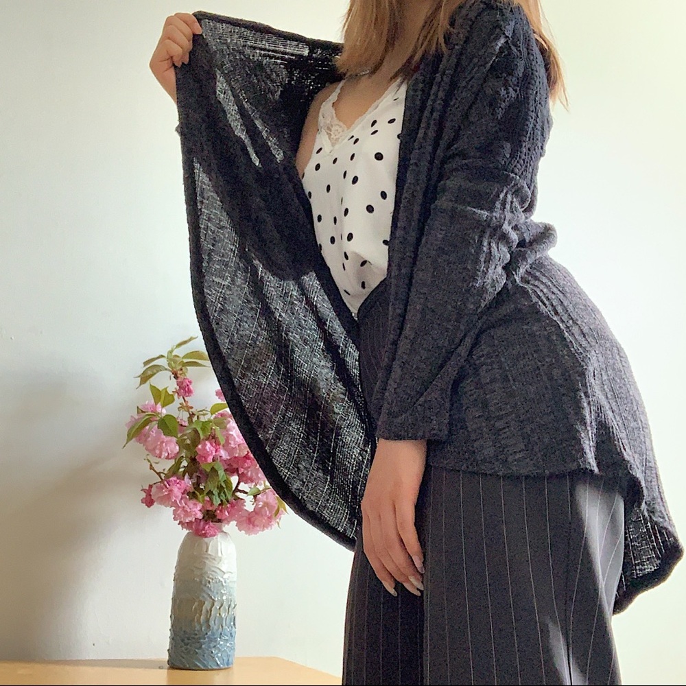 Vintage Charcoal Lace Cardigan